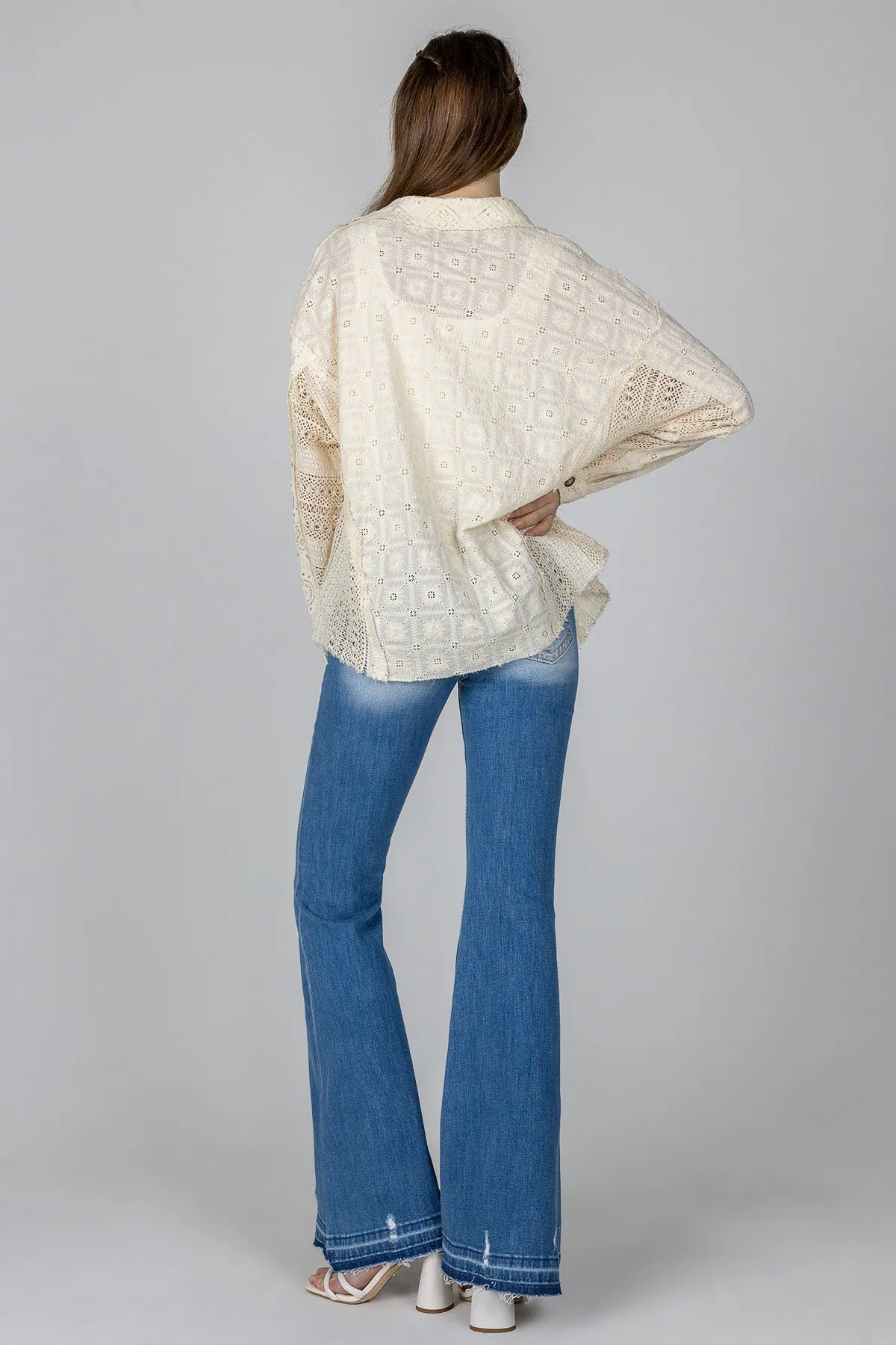 Crochet Button Up Shirt sold by Miss Me product image thumbnail 5