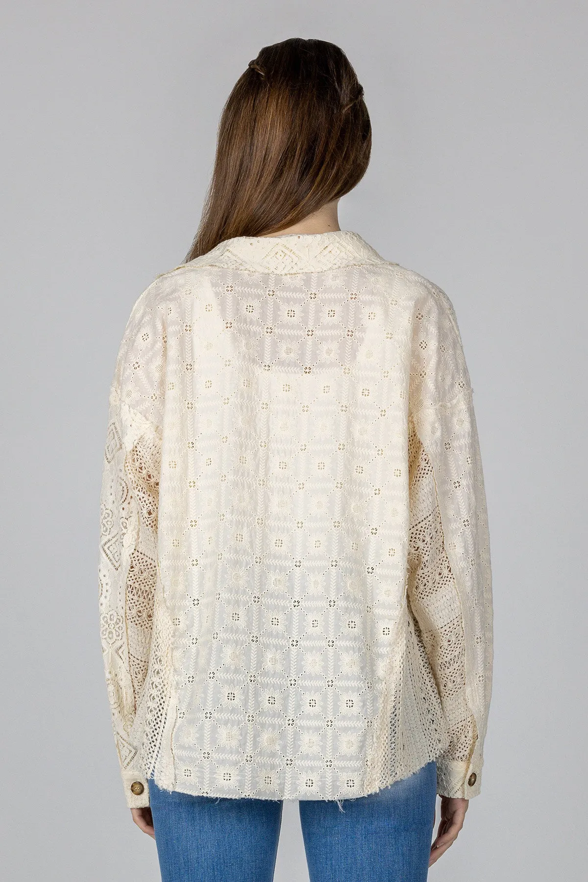 Crochet Button Up Shirt sold by Miss Me product image thumbnail 3