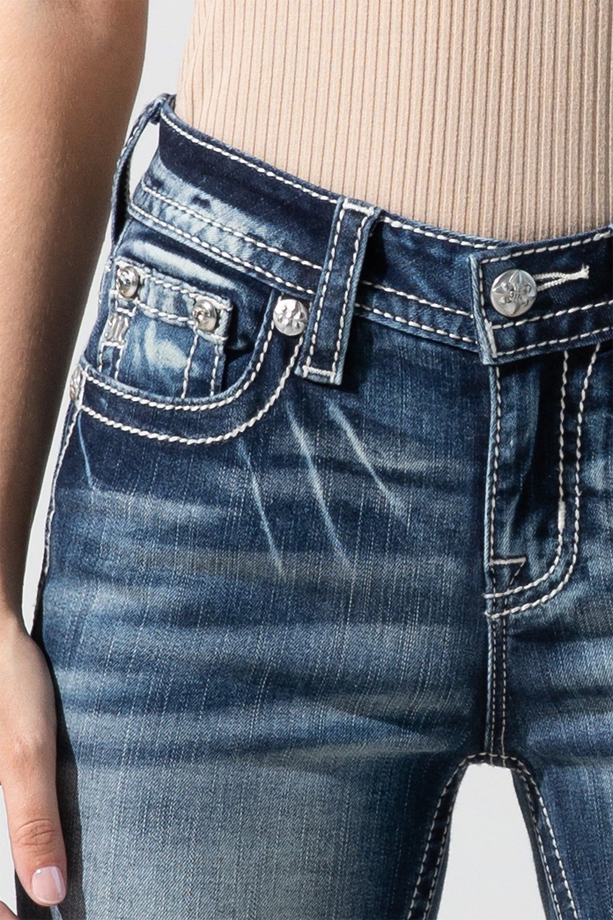 Braided Border Bootcut Jean sold by Miss Me product image thumbnail 5