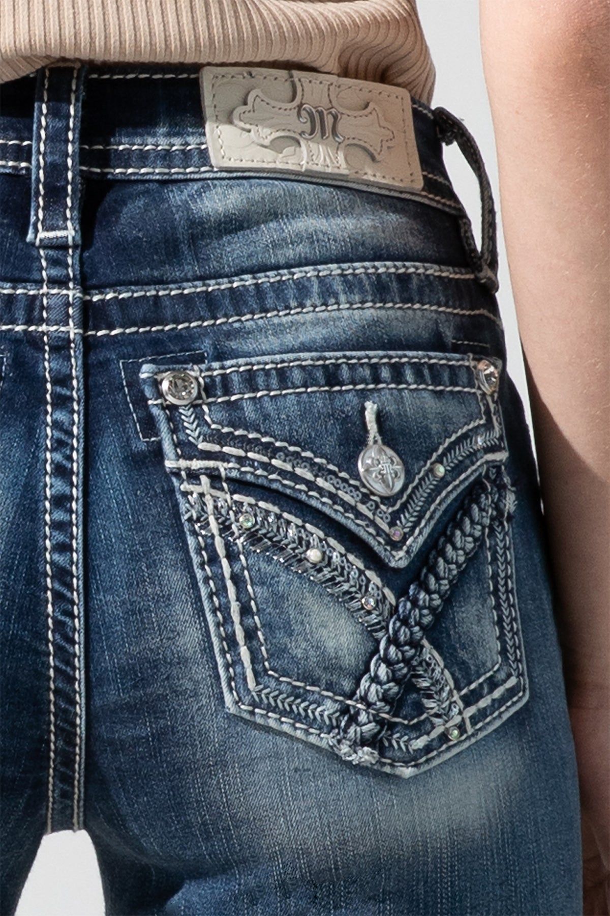 Braided Border Bootcut Jean sold by Miss Me product image thumbnail 4