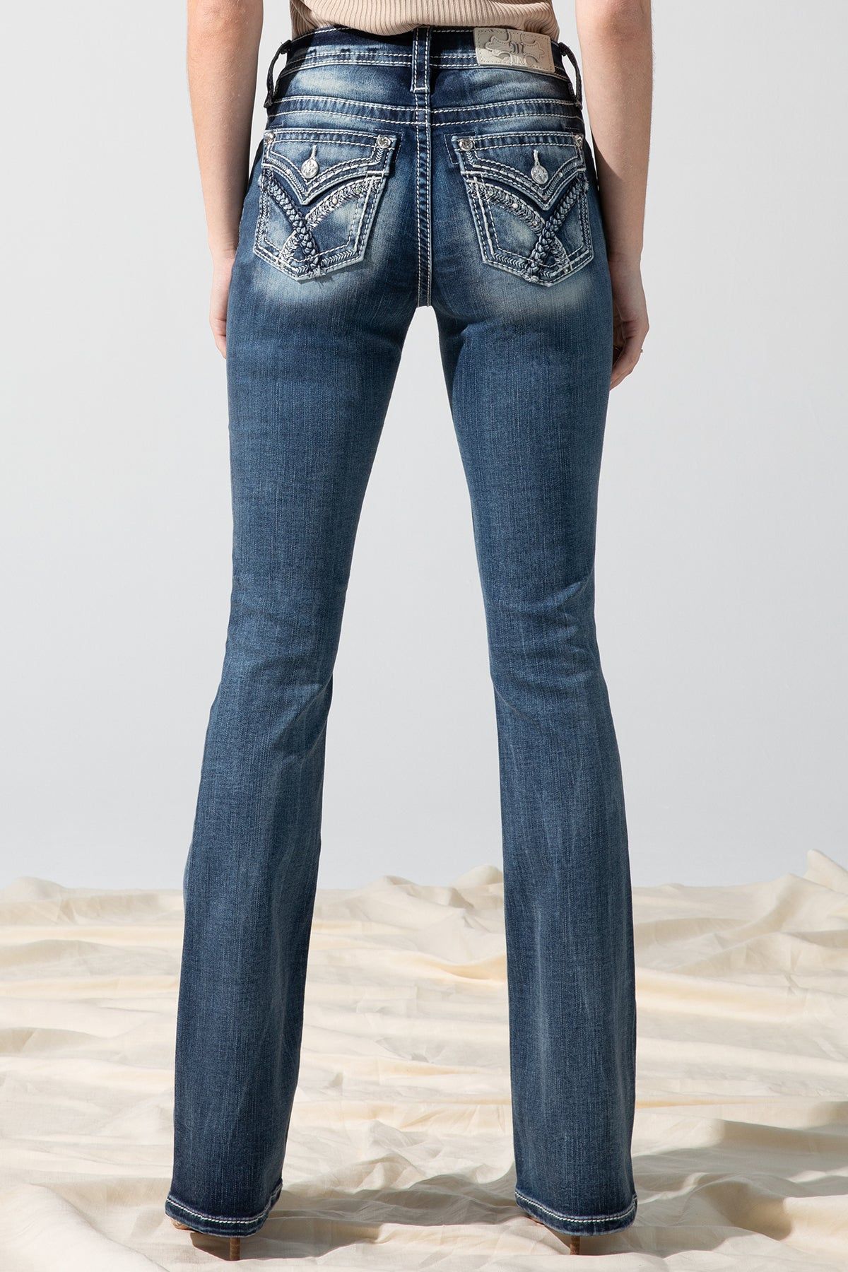 Braided Border Bootcut Jean sold by Miss Me