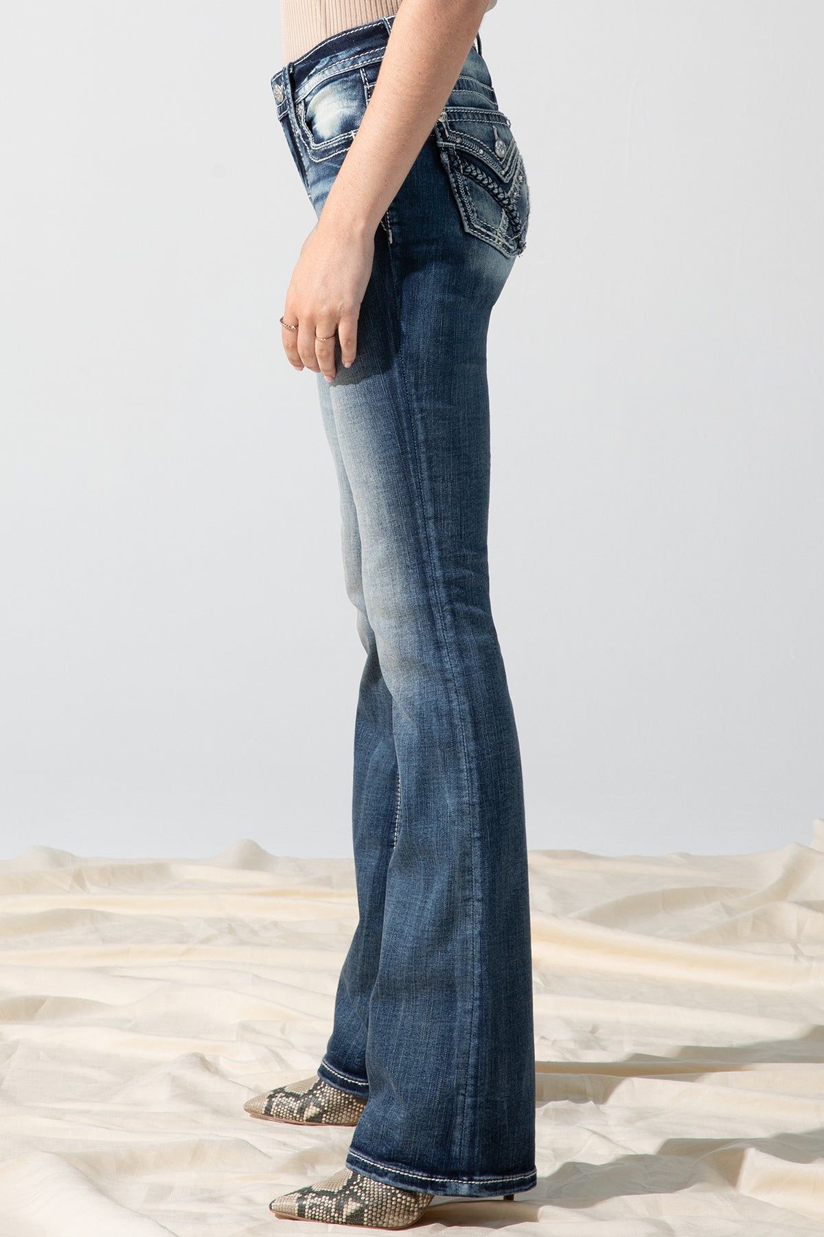 Braided Border Bootcut Jean sold by Miss Me product image thumbnail 3