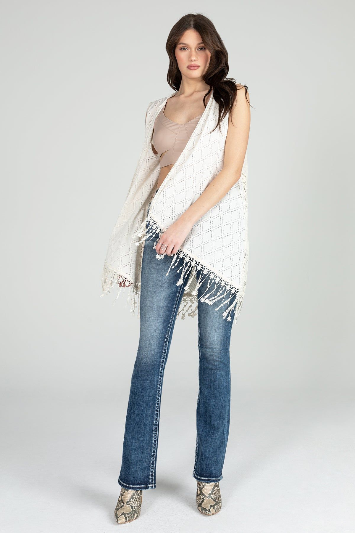 Sleeveless Crochet Vest sold by Miss Me product image thumbnail 5