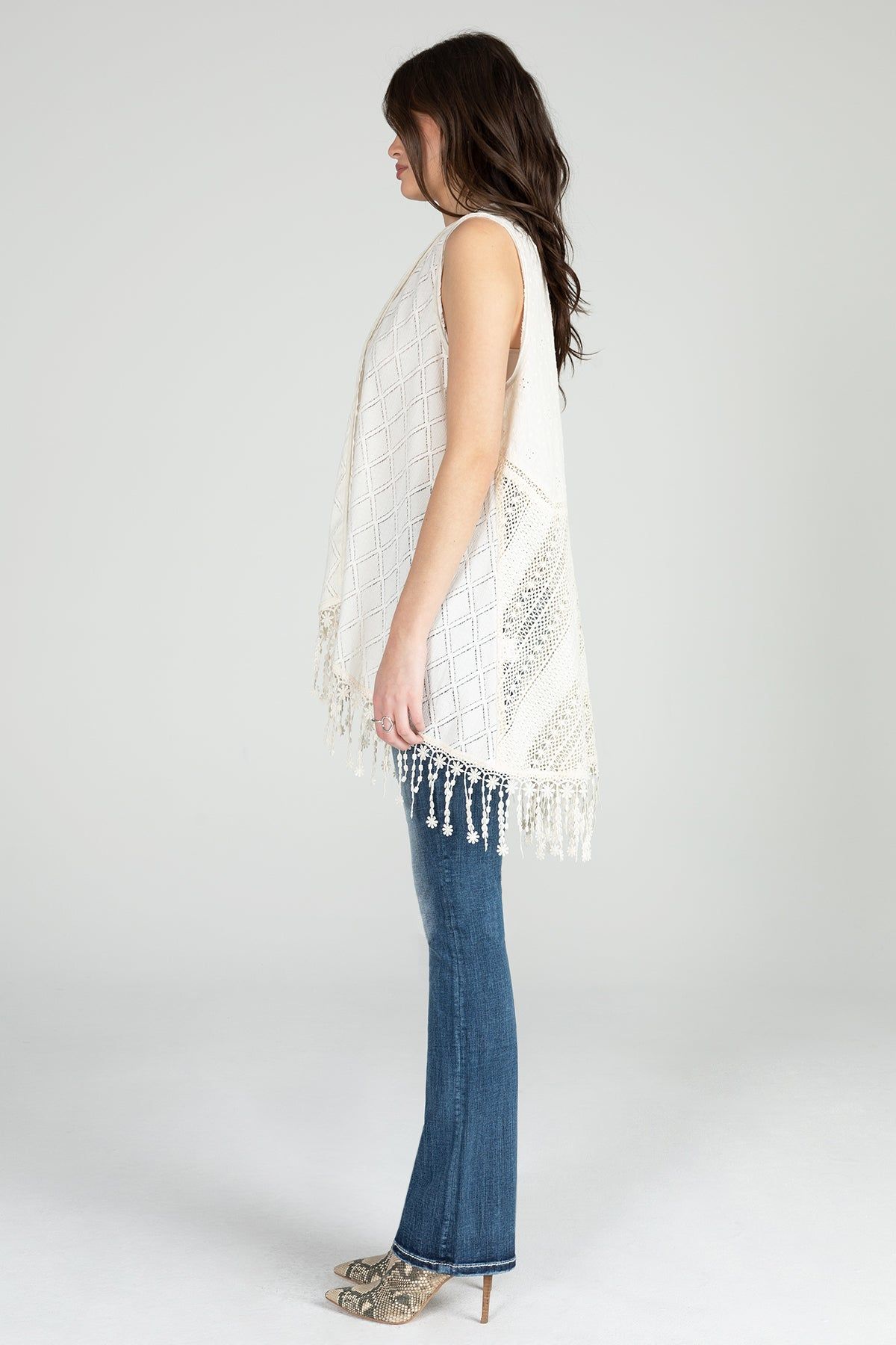 Sleeveless Crochet Vest sold by Miss Me product image thumbnail 3