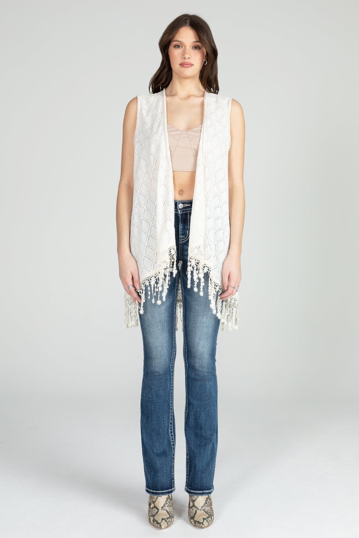 Sleeveless Crochet Vest sold by Miss Me product image thumbnail 2