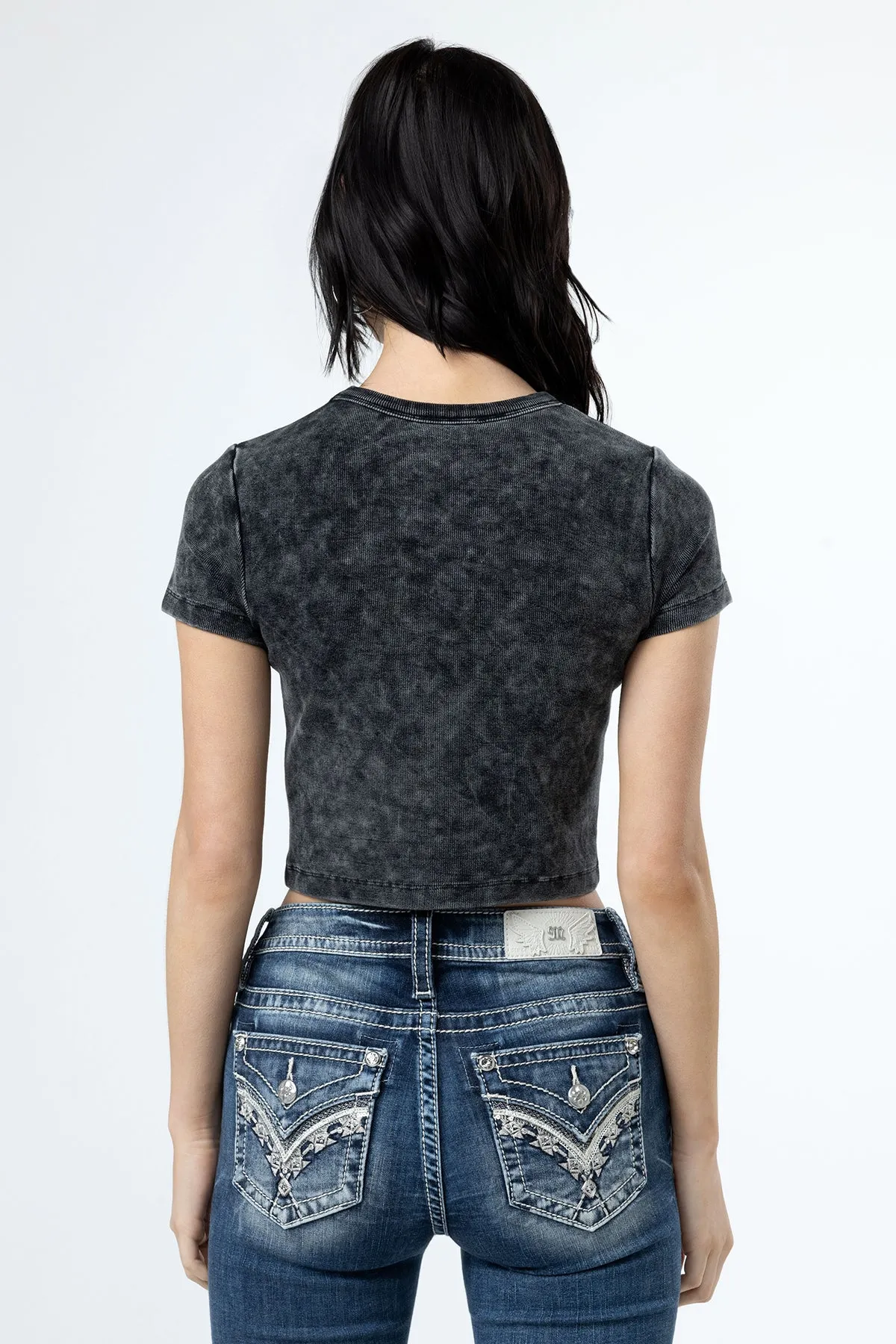 Subtle Wash Crop Tee sold by Miss Me product image thumbnail 2