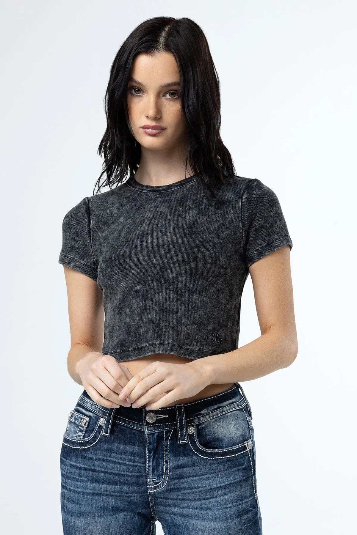 Subtle Wash Crop Tee sold by Miss Me