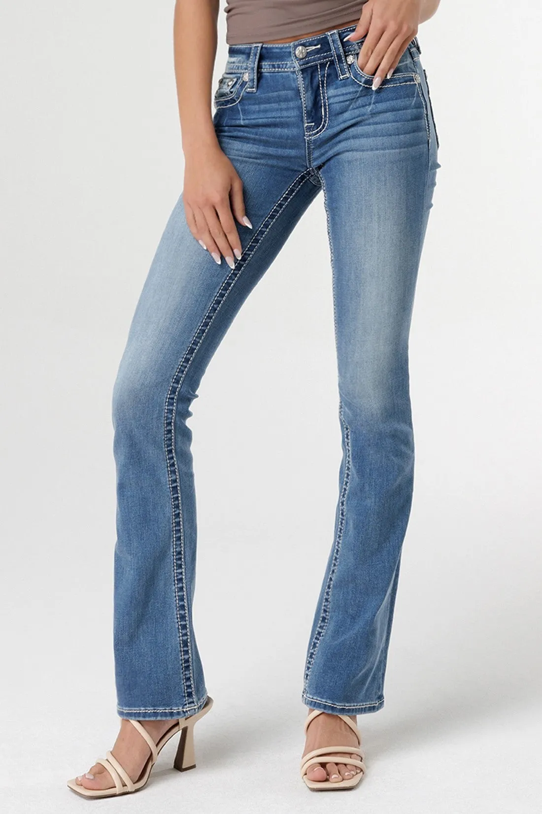 Sequin Fleur Bootcut Jeans sold by Miss Me product image thumbnail 2