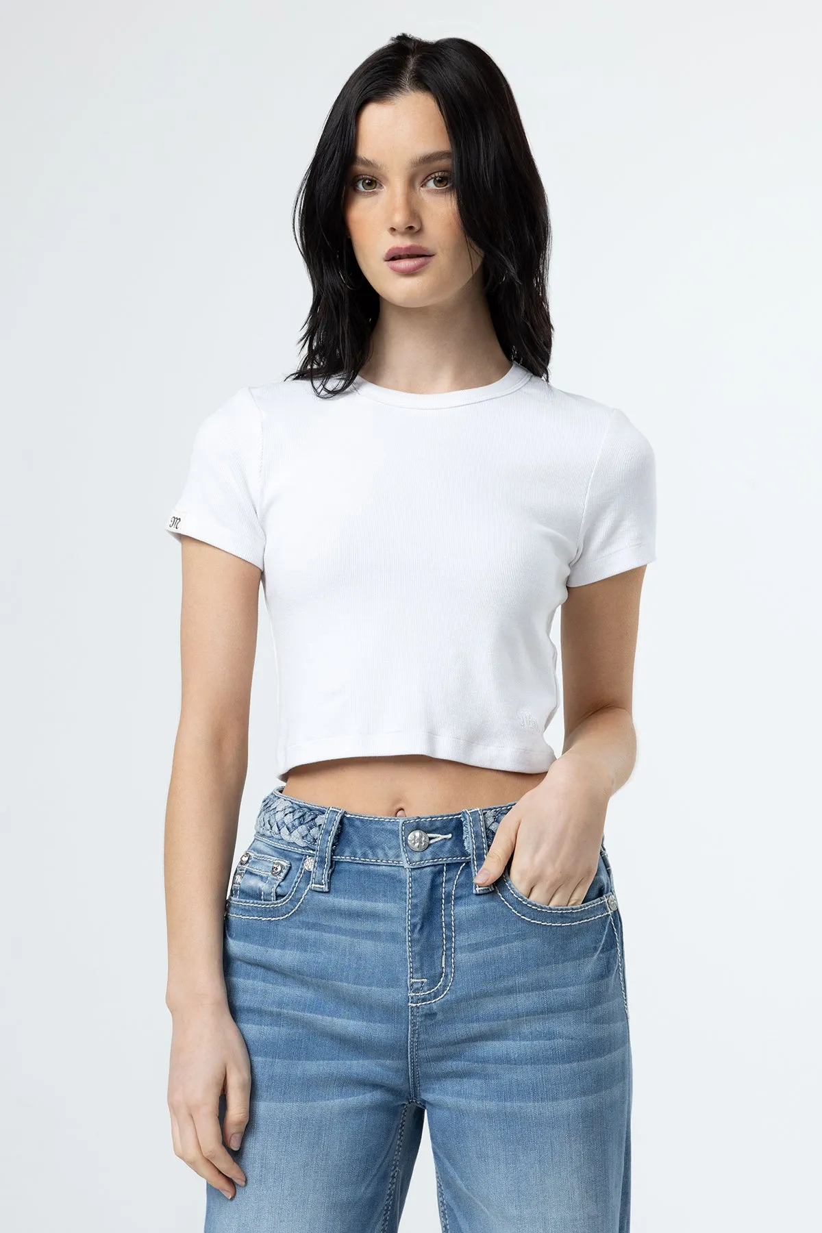 Subtle Wash Crop Tee sold by Miss Me product image thumbnail 3