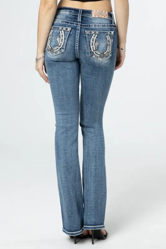Tribal Horseshoe Bootcut Jeans sold by Miss Me