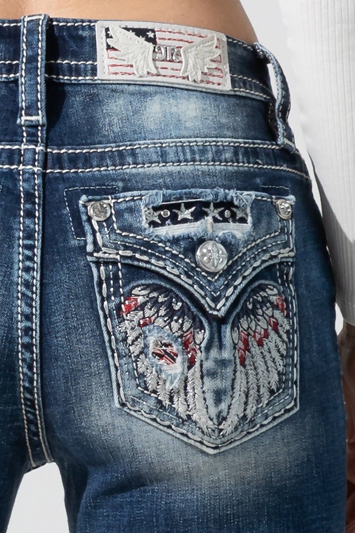 Winged Allegiance Bootcut Jeans sold by Miss Me product image thumbnail 4