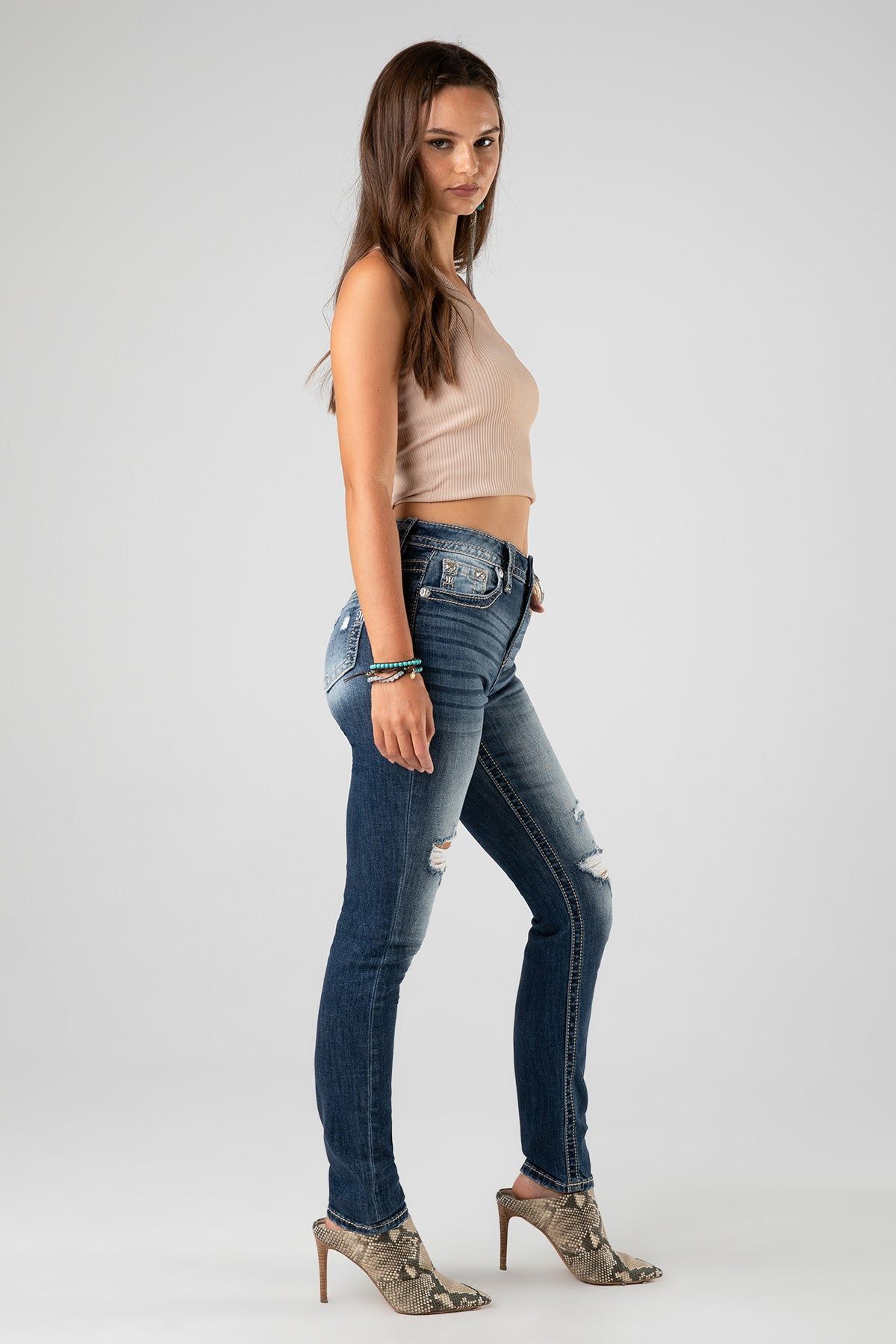 High Rise Pieced Skinny Jeans sold by Miss Me product image thumbnail 7