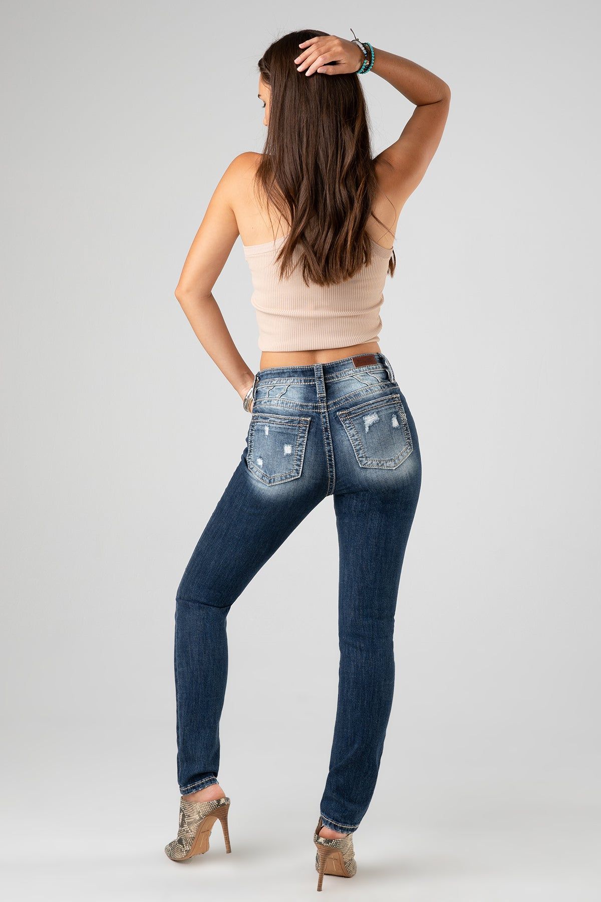 High Rise Pieced Skinny Jeans sold by Miss Me product image thumbnail 6