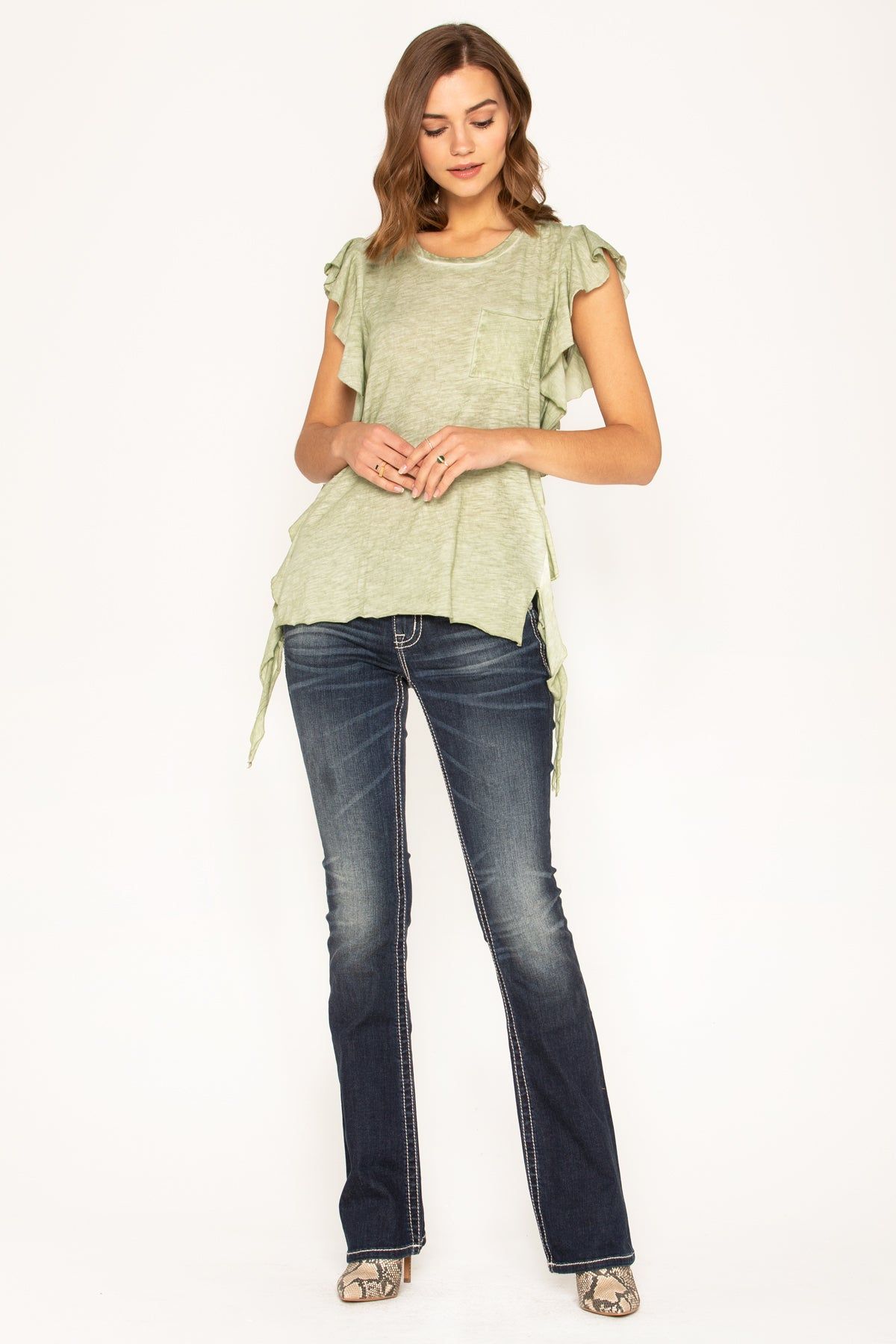 Cascading Feelings Short Sleeve Top sold by Miss Me product image thumbnail 4