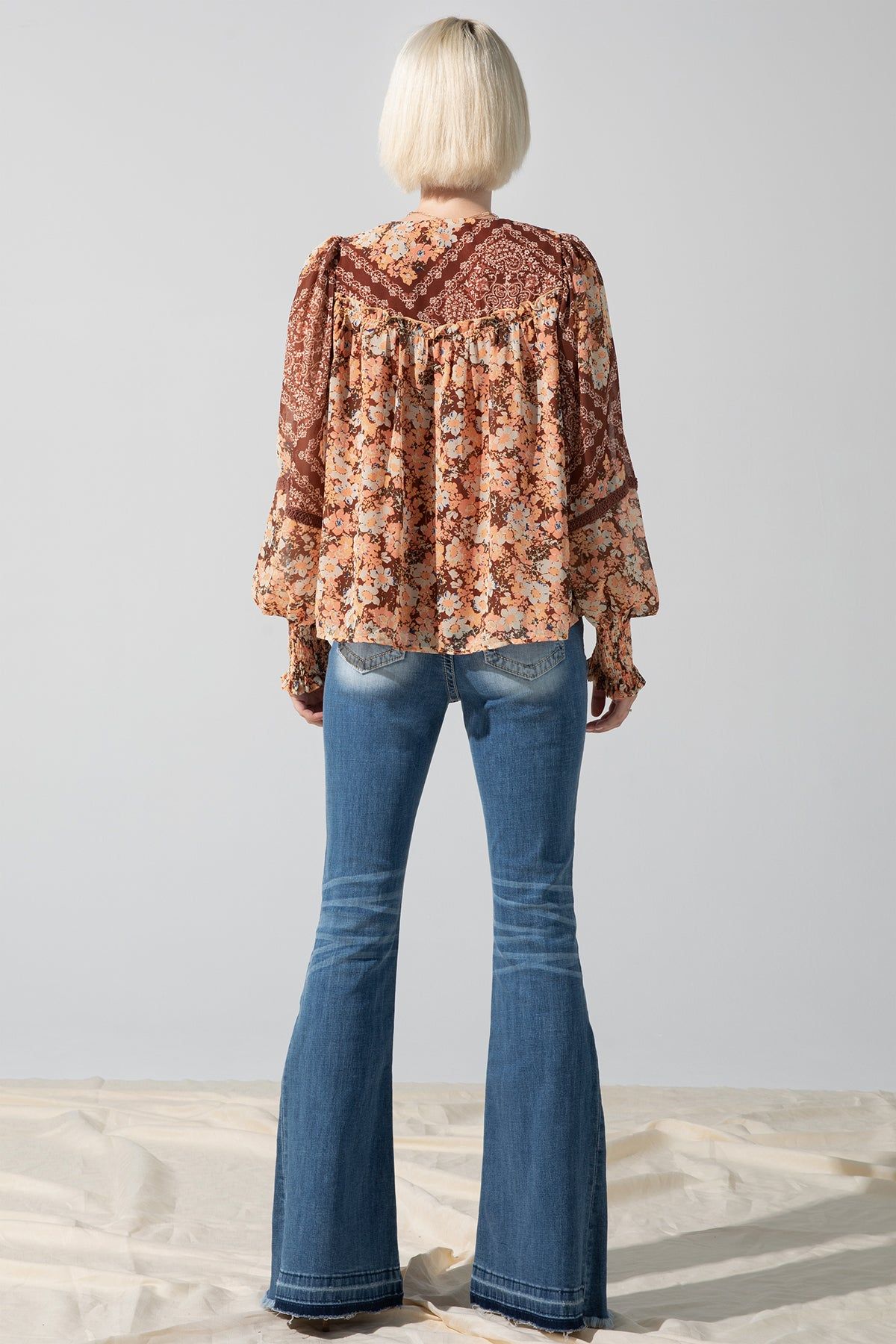 Mixed Media Floral Blouse sold by Miss Me product image thumbnail 5