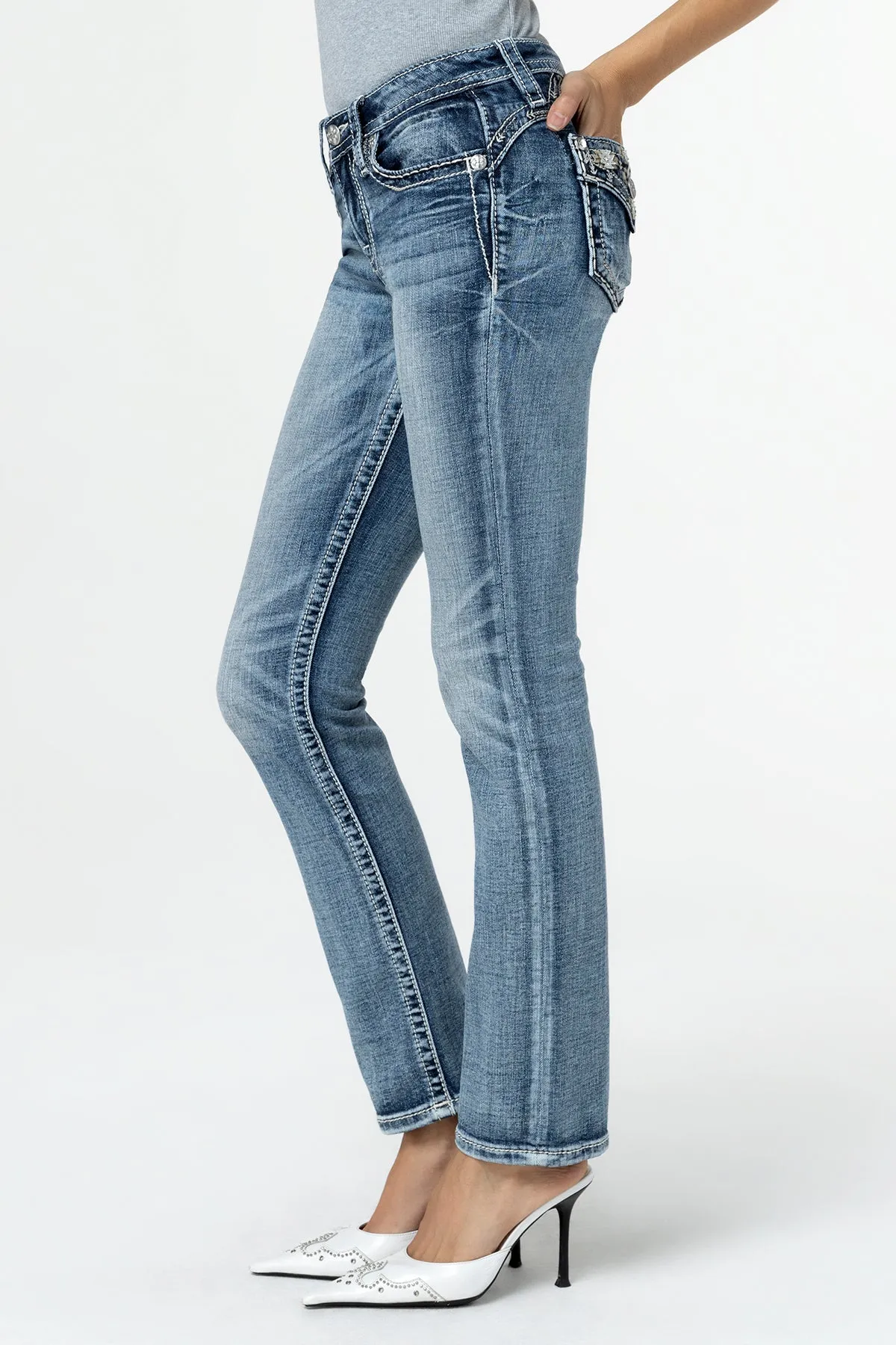 Coral Aztec Straight Jeans sold by Miss Me product image thumbnail 3