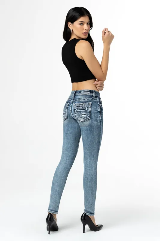 Distressed Americana Flag Skinny Jeans sold by Miss Me