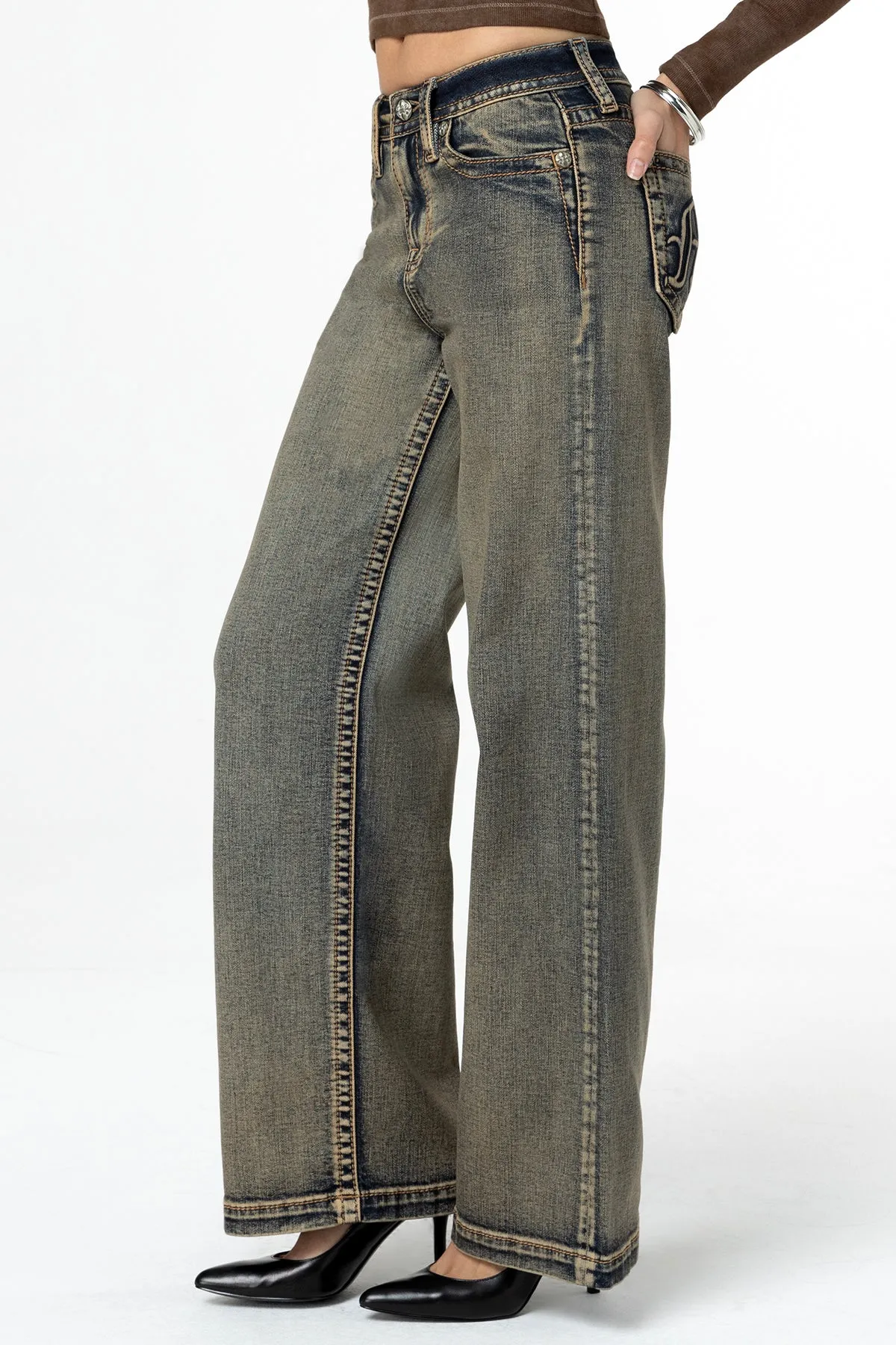 Going Rouge Wide Leg Jeans sold by Miss Me product image thumbnail 4