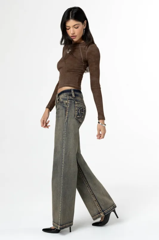 Going Rouge Wide Leg Jeans sold by Miss Me