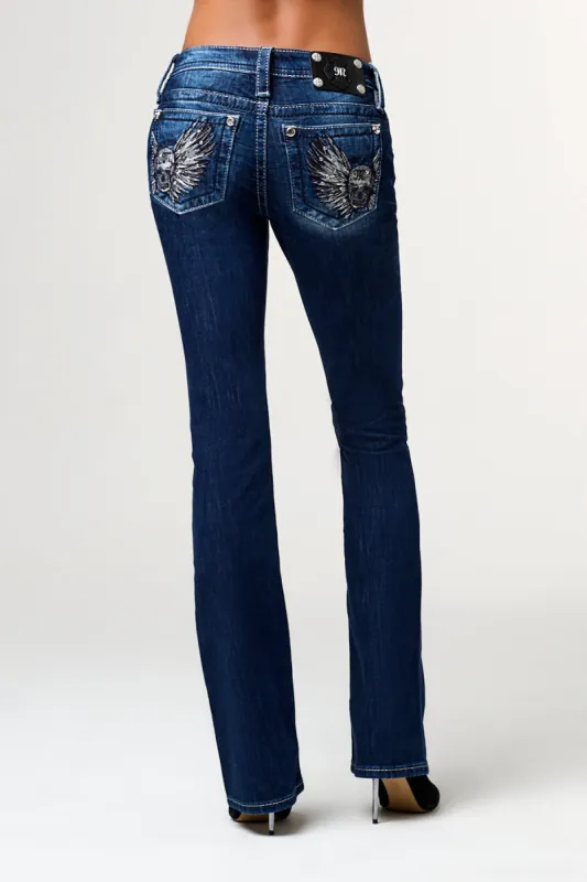 Can't Be Tamed Low Rise Bootcut Jeans sold by Miss Me
