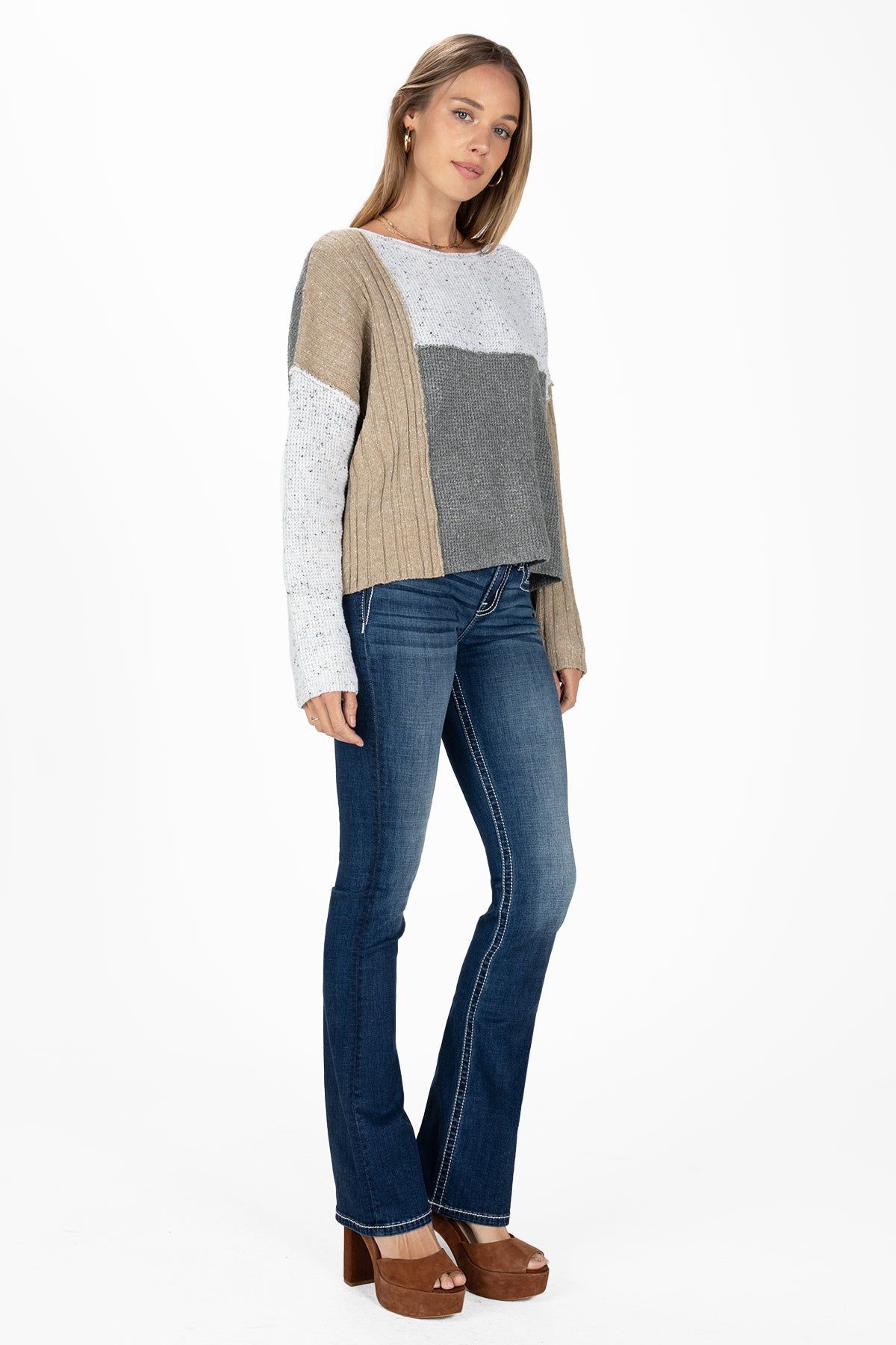 Colorblock Cropped Sweater sold by Miss Me product image thumbnail 3