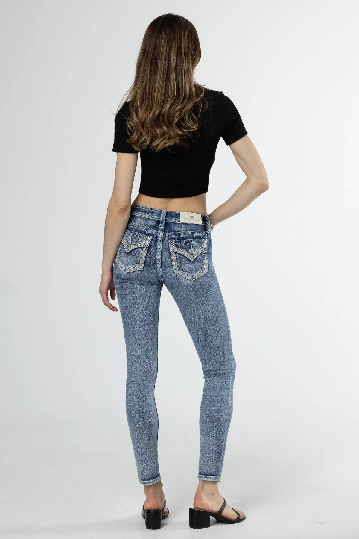 Sparkling Geo Stitch Skinny Jeans sold by Miss Me product image thumbnail 5