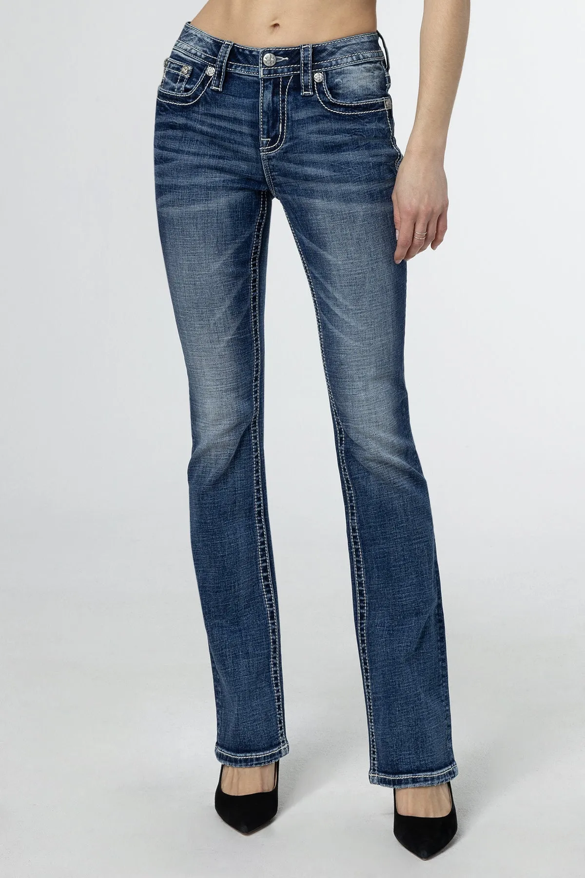 Pink Floral Dream Bootcut Jeans sold by Miss Me product image thumbnail 2