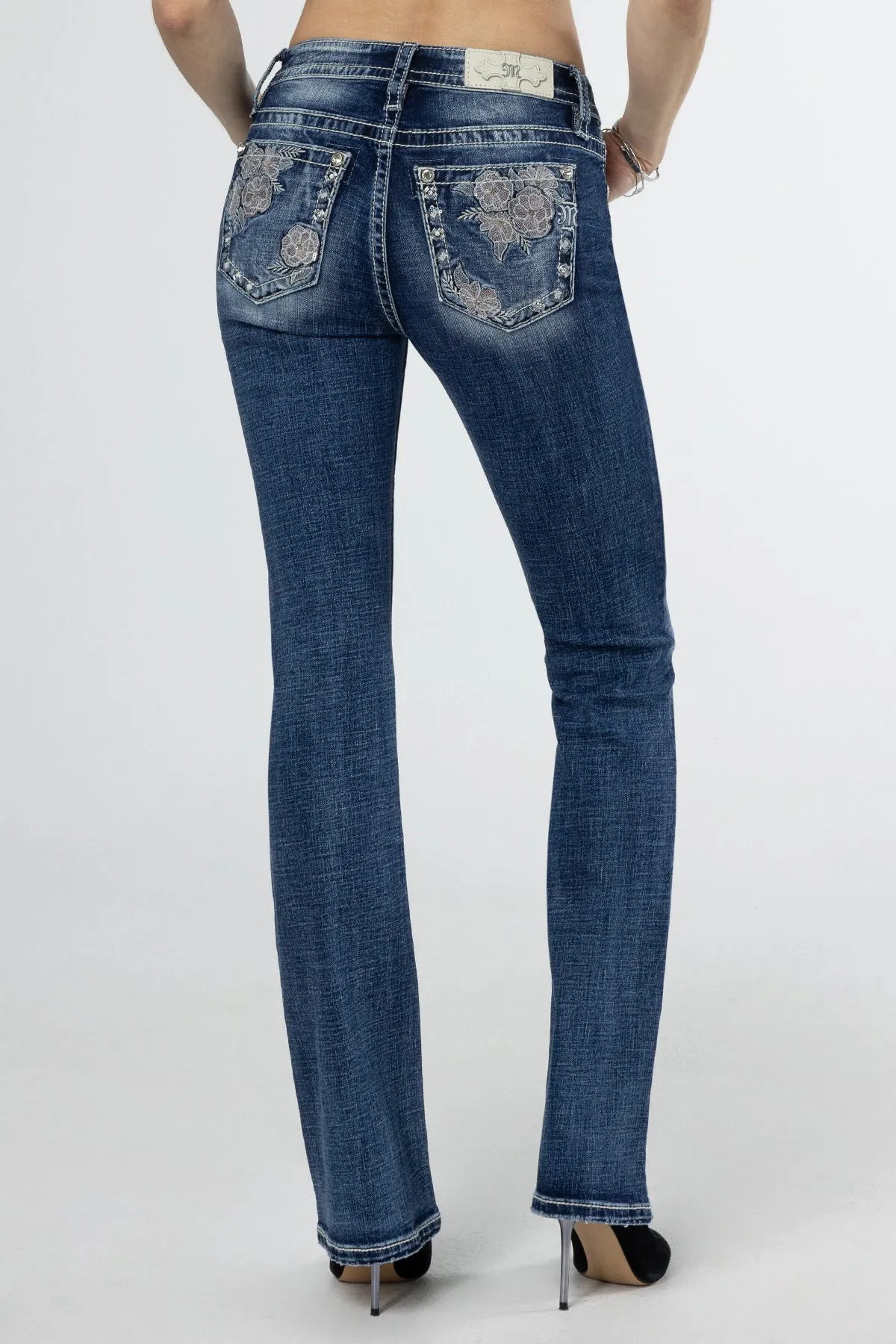 Pink Floral Dream Bootcut Jeans sold by Miss Me