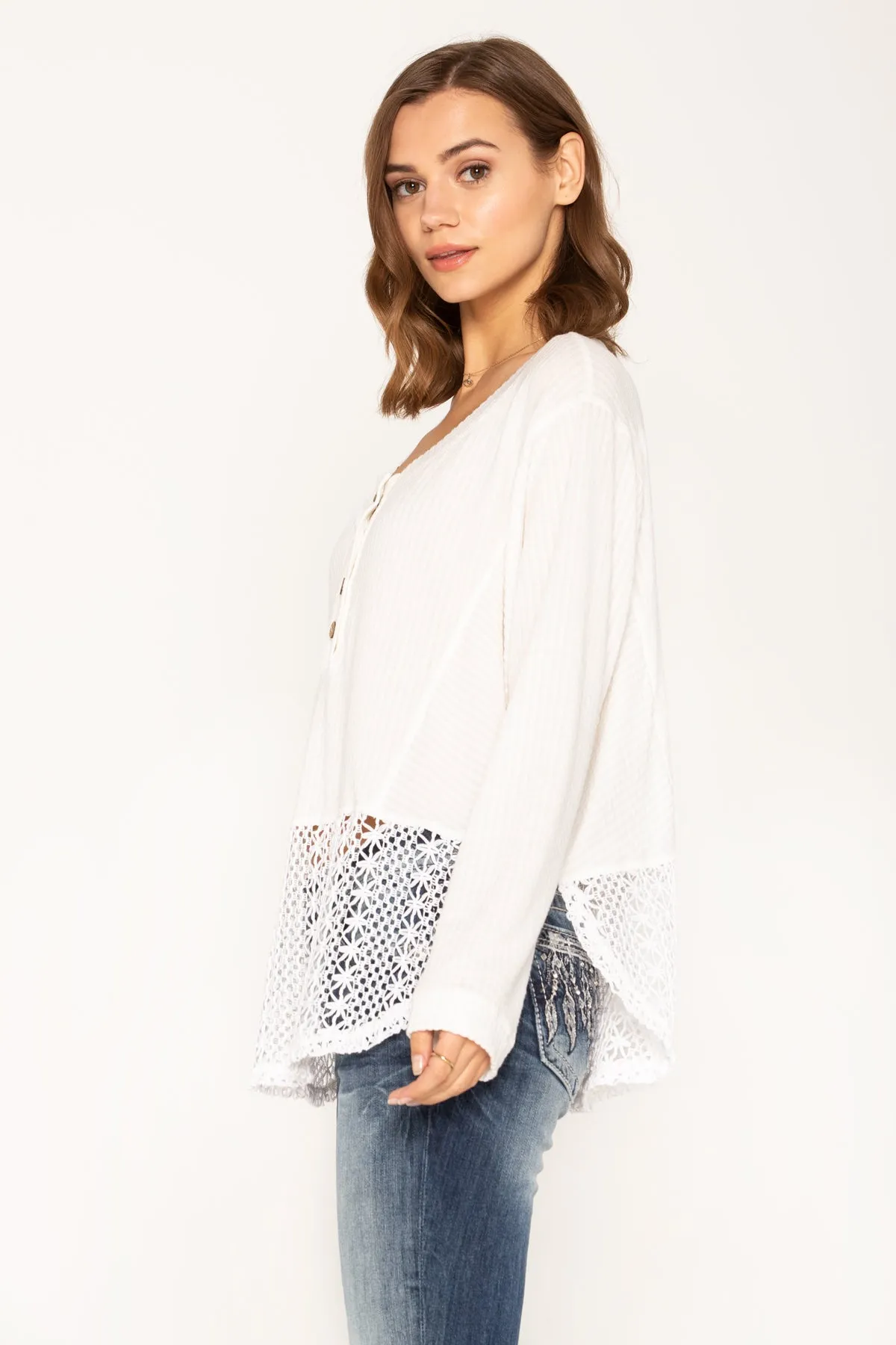 Pearly White Crochet Top sold by Miss Me product image thumbnail 2