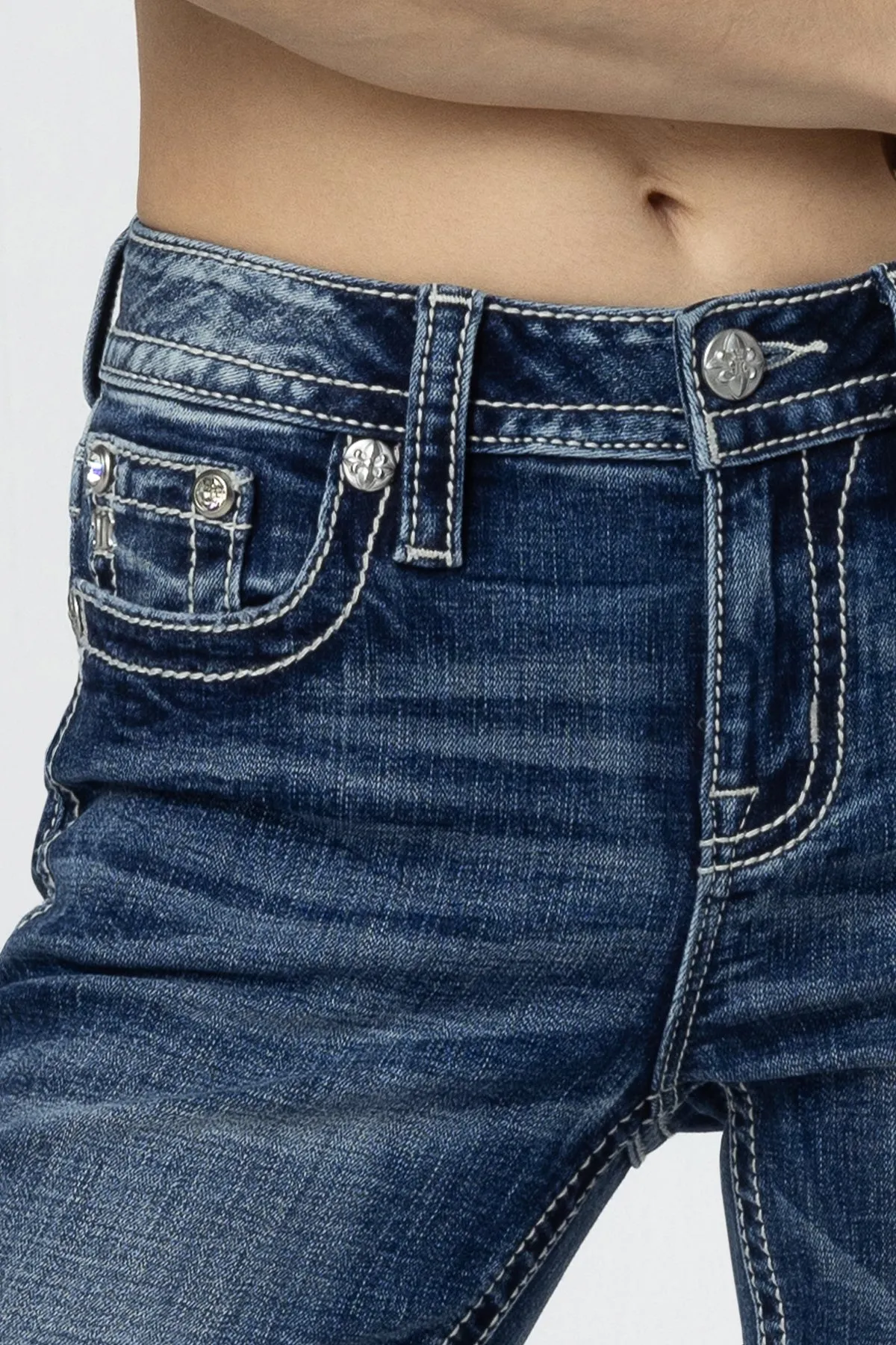 Pink Floral Dream Bootcut Jeans sold by Miss Me product image thumbnail 4