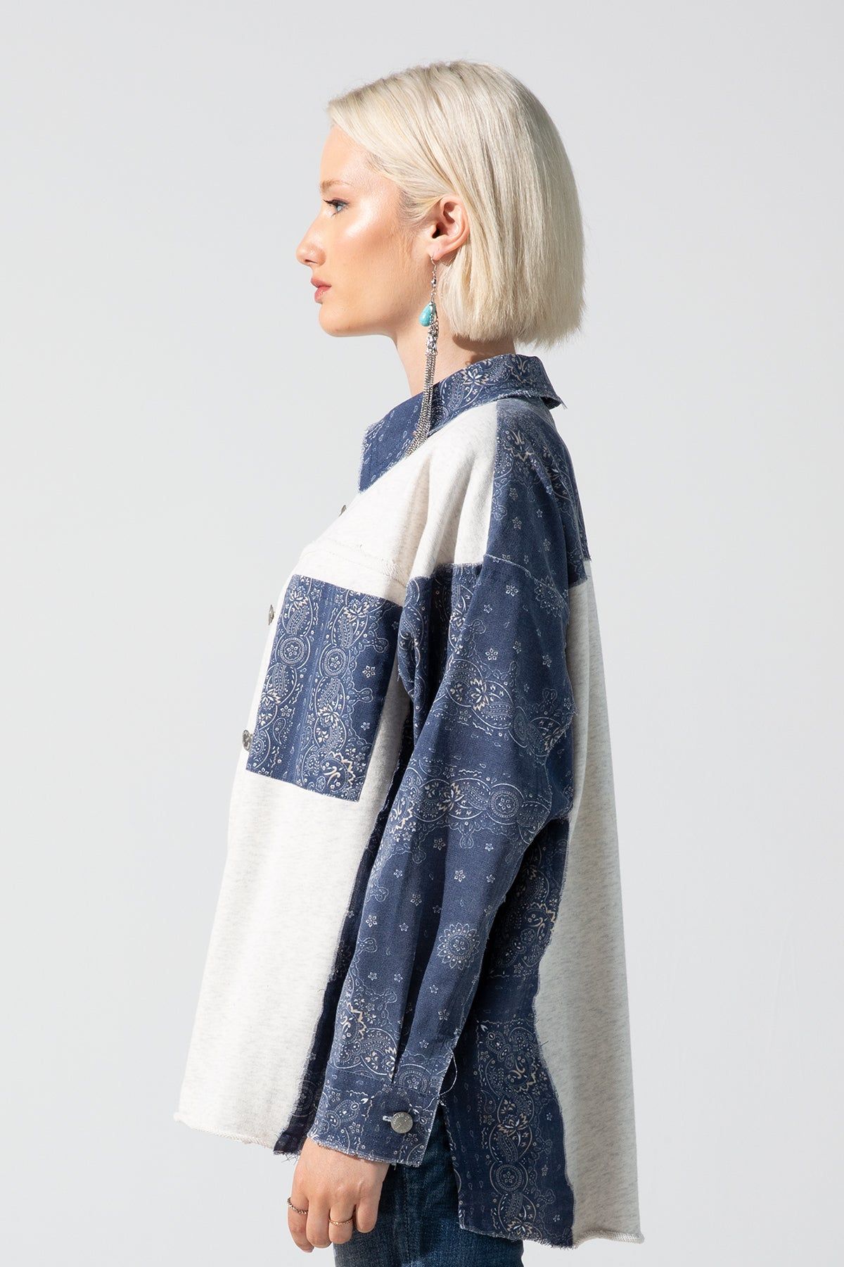 Paisley Contrasted Shacket sold by Miss Me product image thumbnail 4