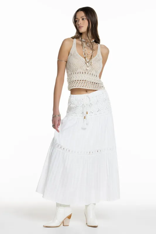 Dreamweaver Crochet Skirt sold by Miss Me