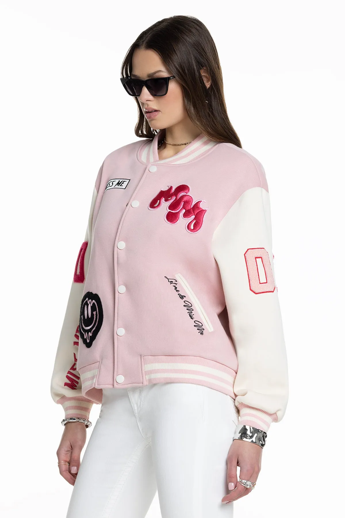 Love Crew Varsity Jacket sold by Miss Me product image thumbnail 3