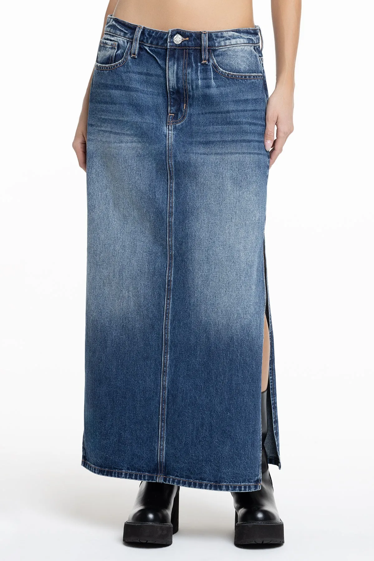 Dejah Denim Maxi Skirt sold by Miss Me product image thumbnail 4