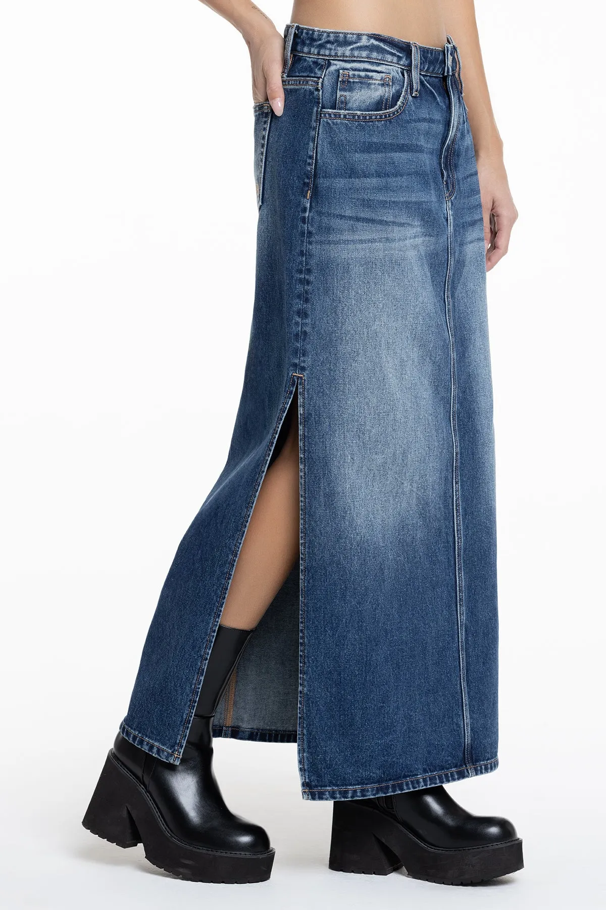 Dejah Denim Maxi Skirt sold by Miss Me product image thumbnail 2