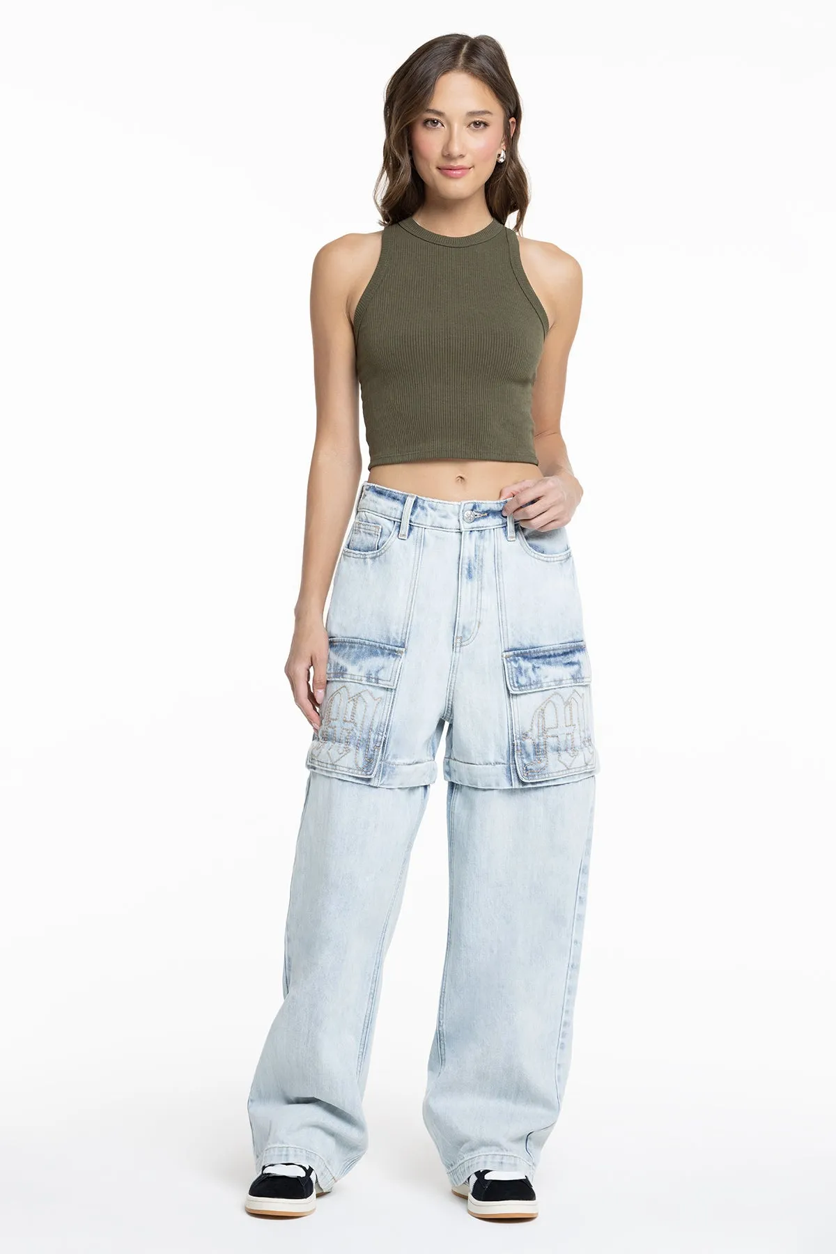 Zoe Zip-Off Cargo Jeans sold by Miss Me