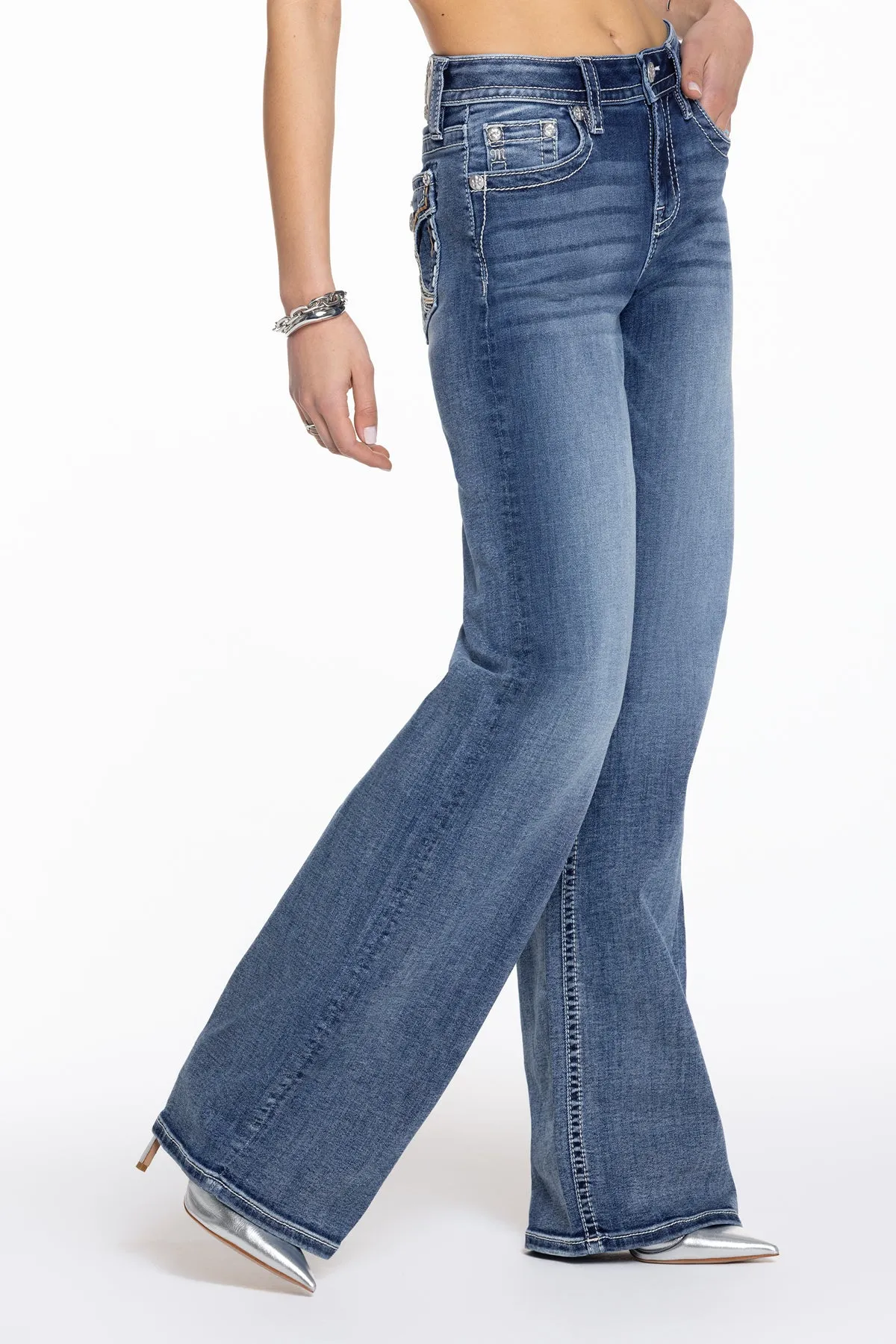 Maya Logo Wide Leg Jeans sold by Miss Me product image thumbnail 3