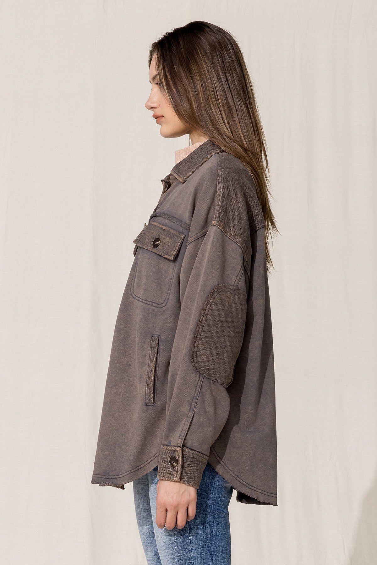 Mixed Media Shacket sold by Miss Me product image thumbnail 4