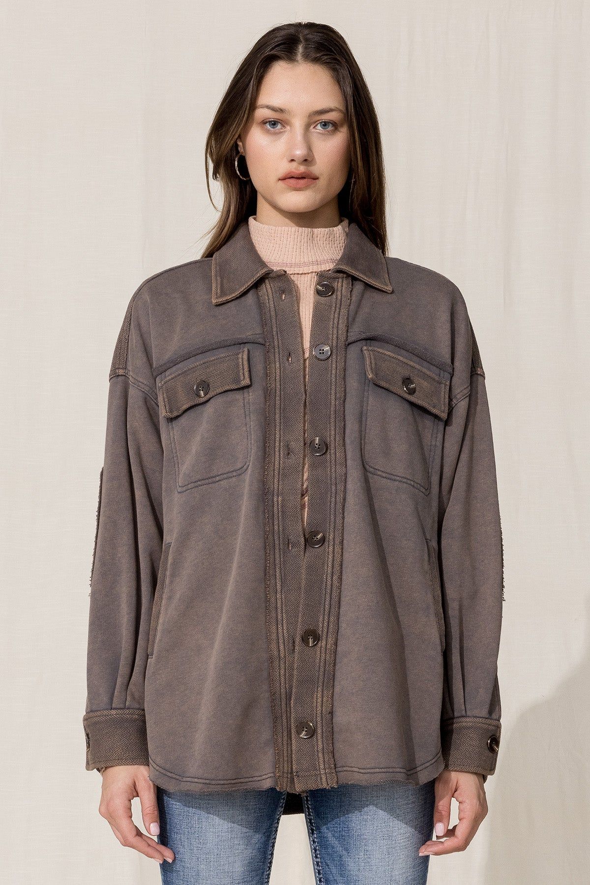 Mixed Media Shacket sold by Miss Me product image thumbnail 2