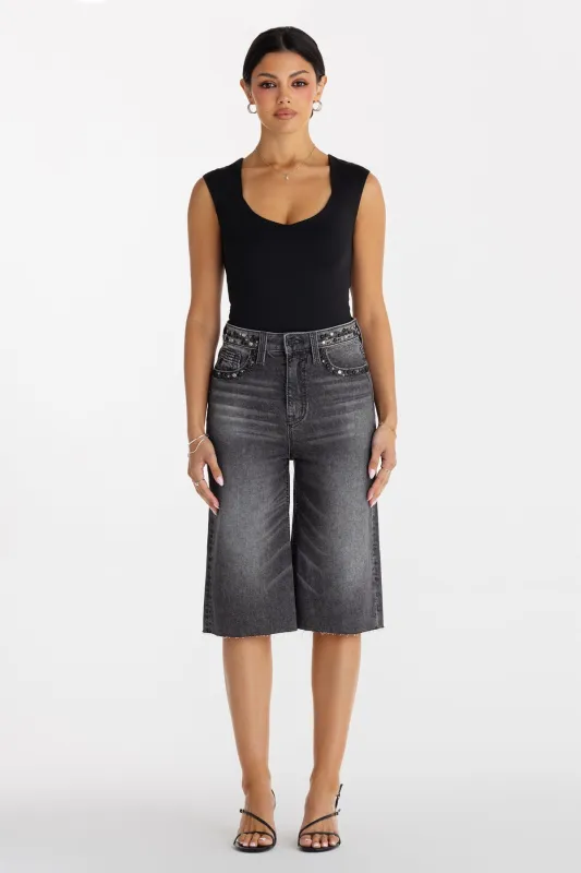 Lyra Rhinestone Bermuda Shorts sold by Miss Me