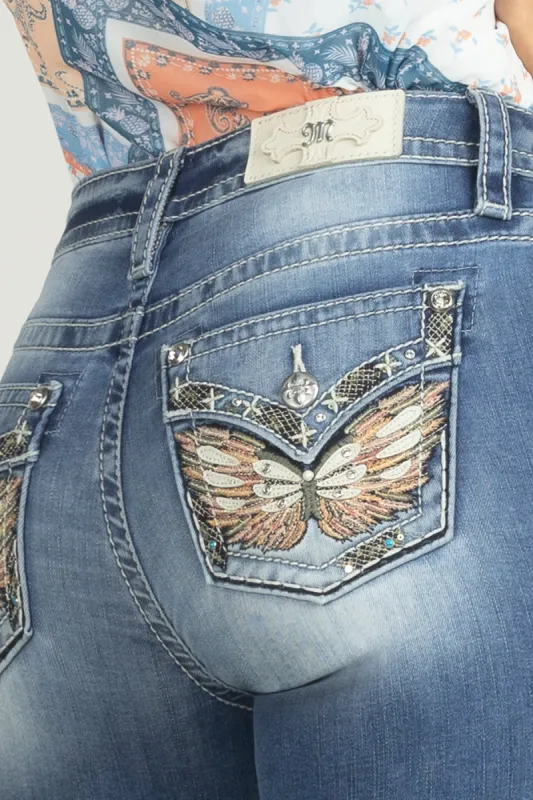Vibrant Winged Skinny Jeans sold by Miss Me