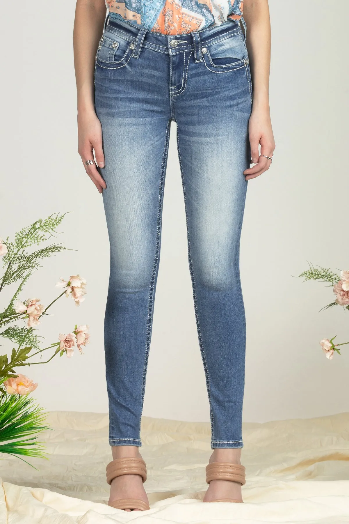 Vibrant Winged Skinny Jeans sold by Miss Me product image thumbnail 3