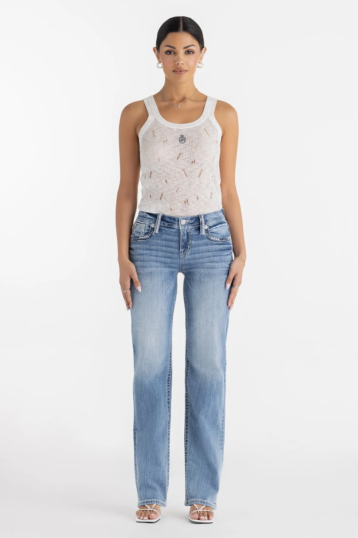 Rain Stitched Slim Wide sold by Miss Me