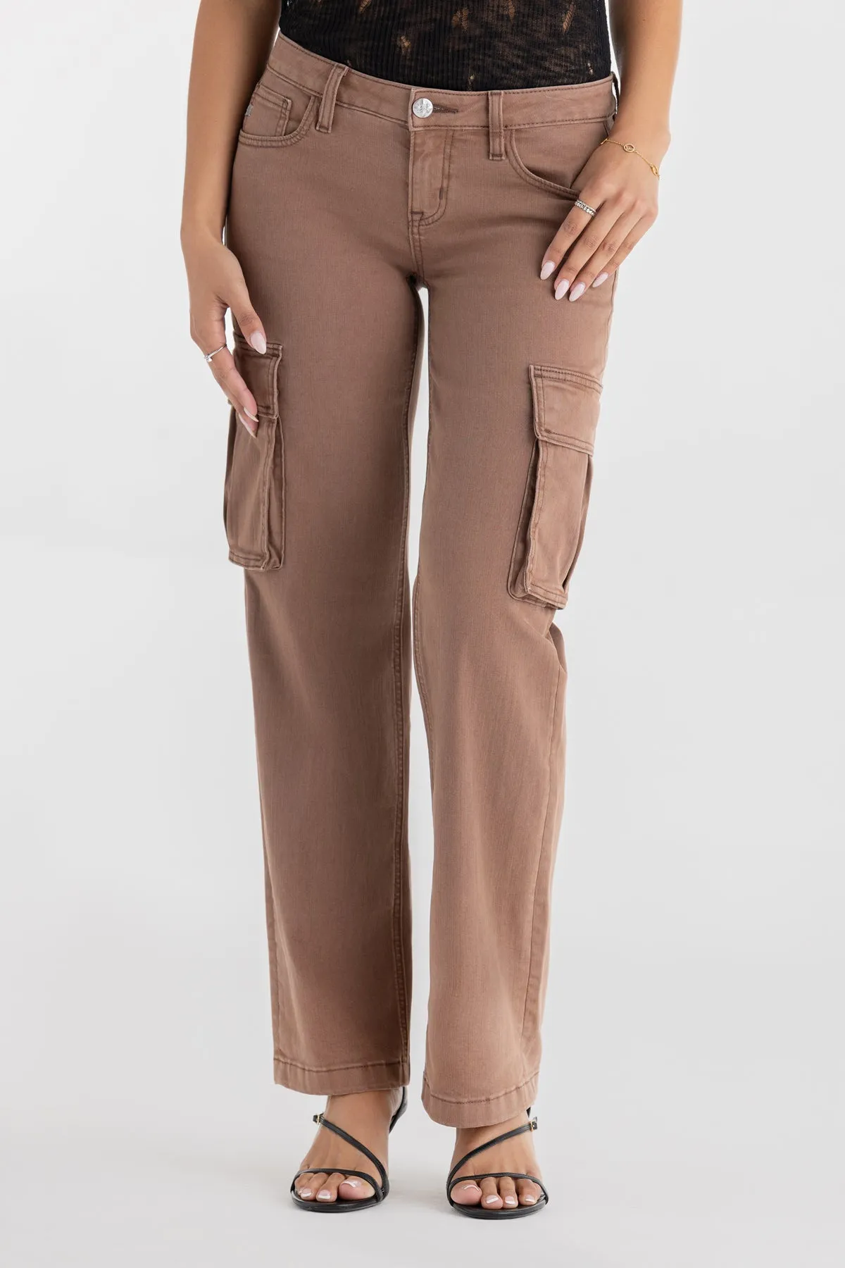 Fawn Low Rise Cargo Slim Wide sold by Miss Me product image thumbnail 3
