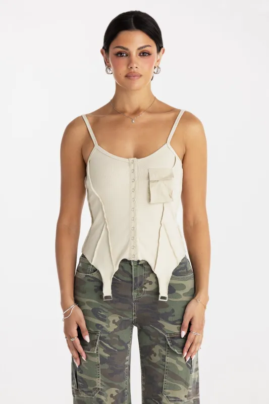 Renee Utility Tank sold by Miss Me