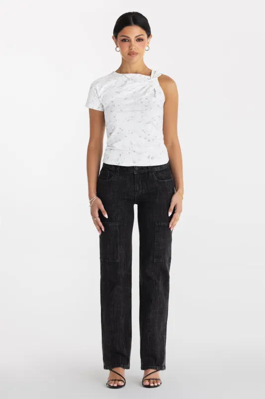 Chelle Low Rise Slim Wide Cargo sold by Miss Me