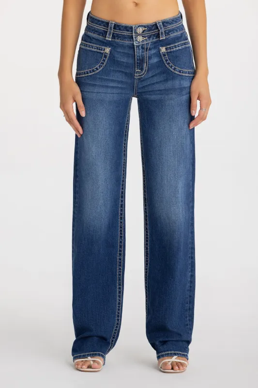 Nila Double Waist Slim Wide sold by Miss Me