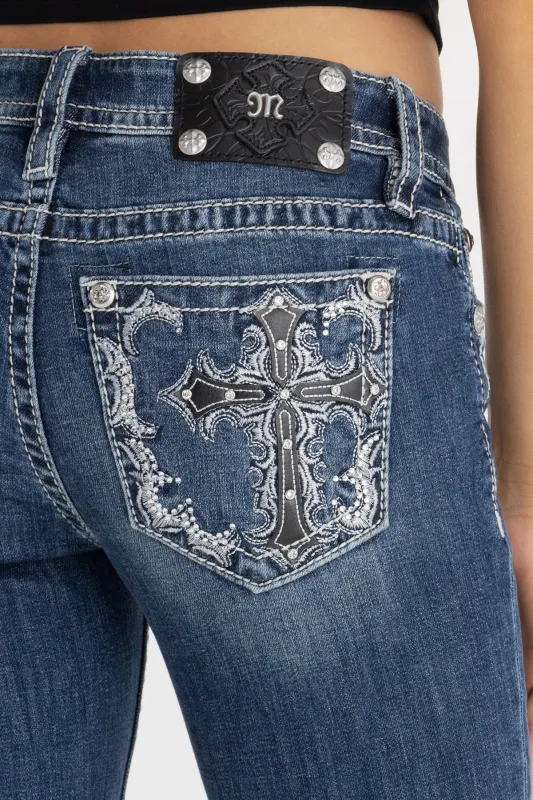 Midnight Cross Bootcut Jeans sold by Miss Me