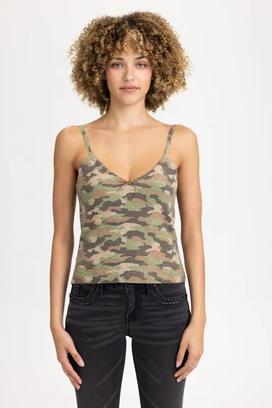 Reese Camo Knit Cami sold by Miss Me