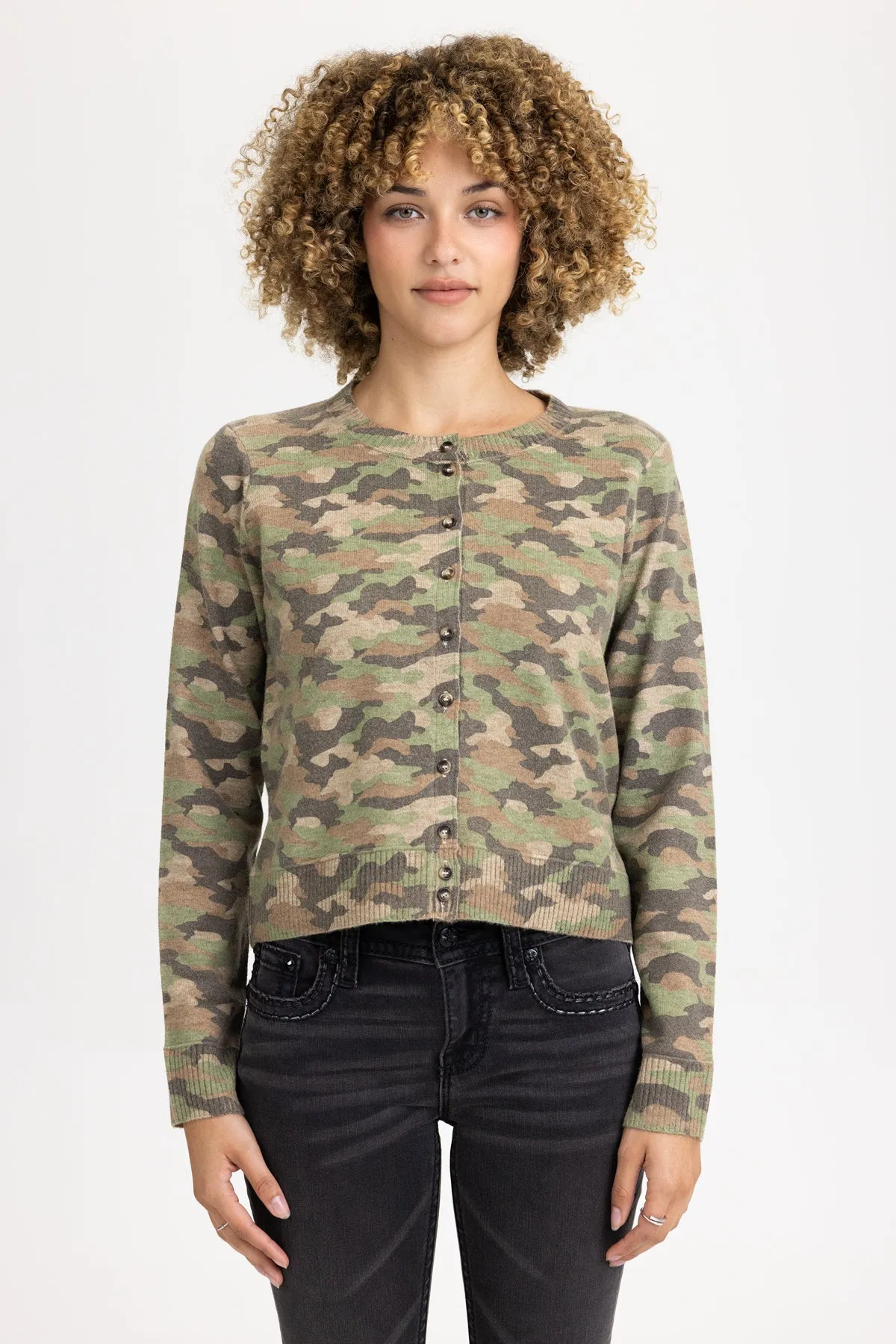 Reese Camo Knit Cardigan sold by Miss Me
